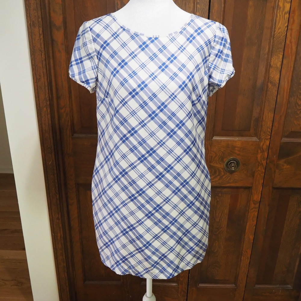 Brooks Brothers‎ Red Fleece 100% Silk Plaid Mini Sheath Dress Women's 4 Preppy